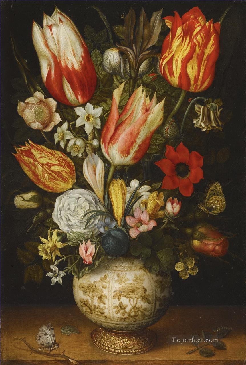 Bosschaert Ambrosius Flowers Porcelain Jar Oil Paintings
